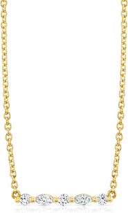 Michael M Mini Montage Marquise and Round Cut Diamond Bar Necklace