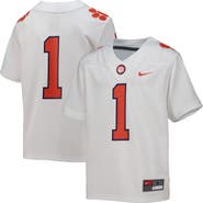 Nike Youth Nike #1 White Clemson Tigers Replica Football Jersey