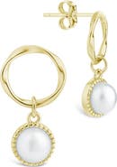 Sterling Forever Cline Cultured Pearl Drop Earrings