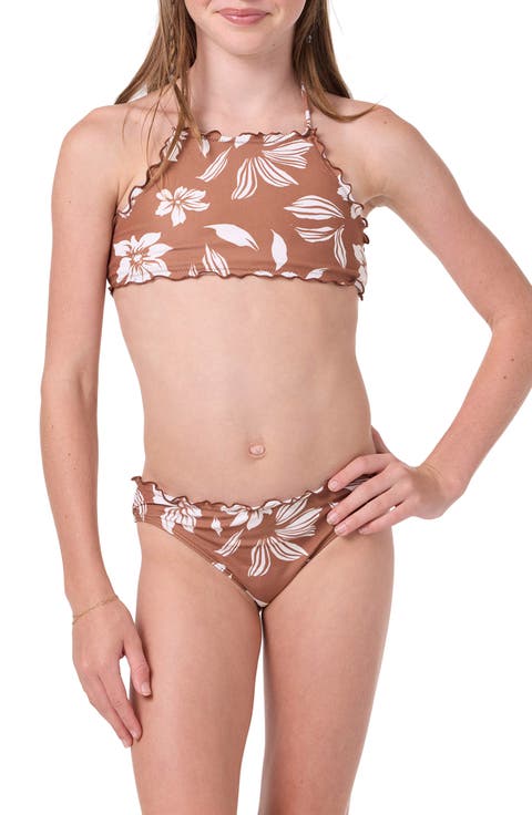 Kids' Nomad Floral Ruffle Two-Piece Swimsuit (Big Kid)