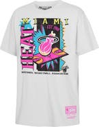 Mitchell & Ness Youth Mitchell & Ness  White Miami Heat Neon Court Shock T-Shirt
