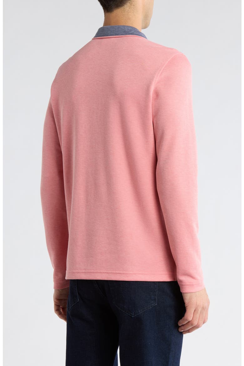Piqué Half Zip Pullover, Alternate, color, CORAL HEATHER