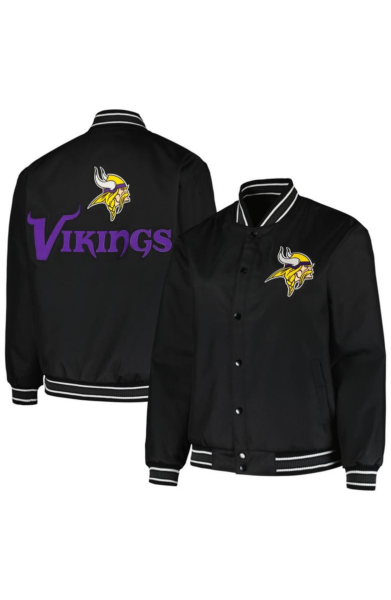 JH DESIGN Women's JH Design Black Minnesota Vikings Plus Size Full-Snap Jacket, Alternate, color,