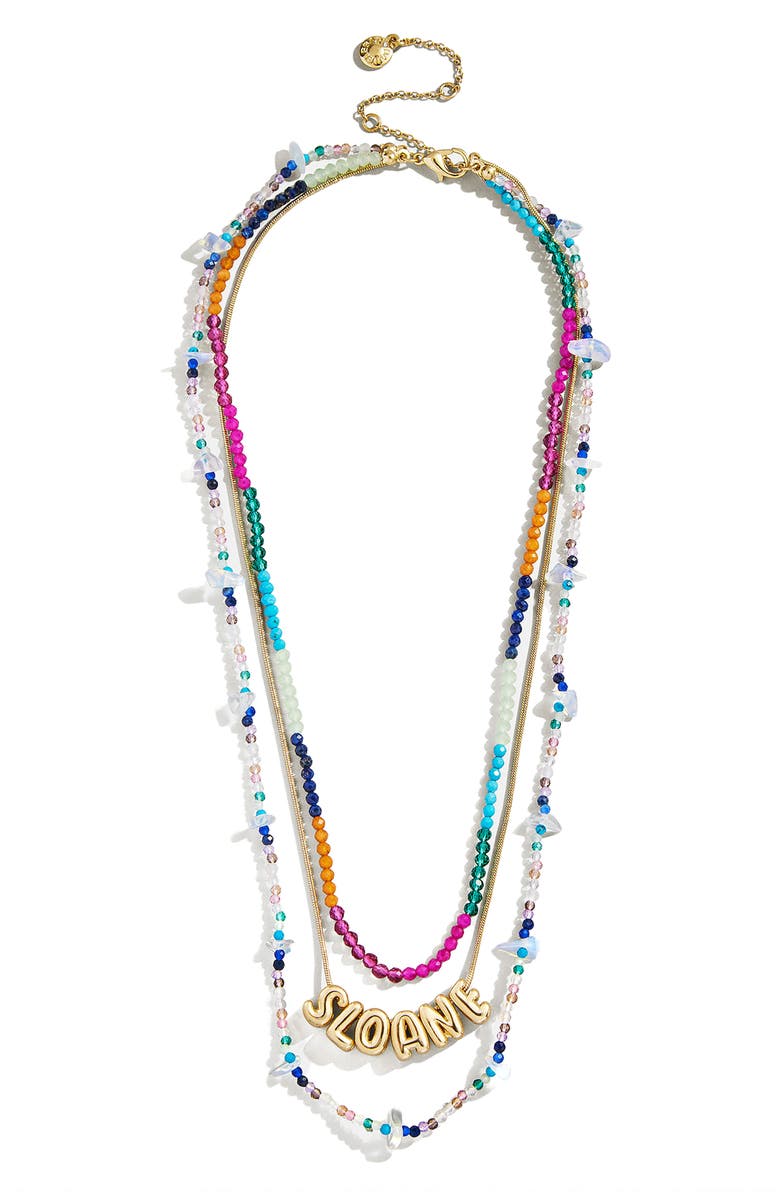 BaubleBar Kai Semiprecious Custom Layered Necklace, Main, color, Gold Multi
