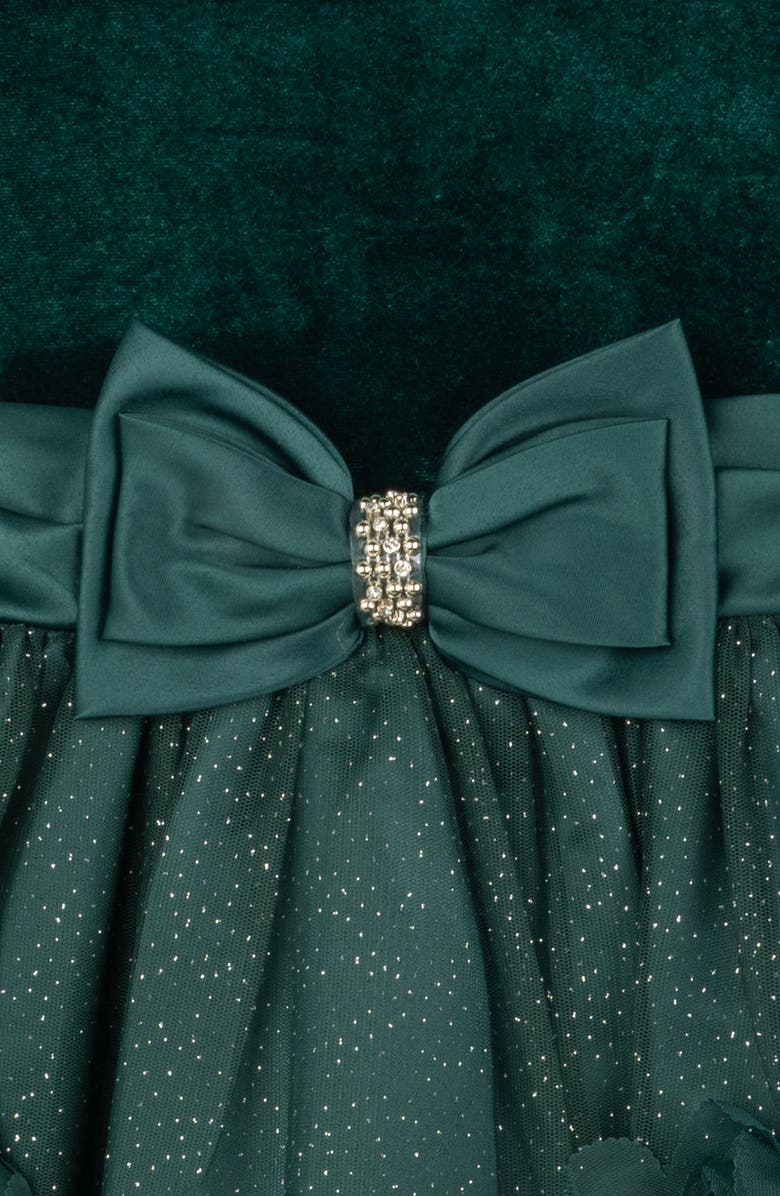 Rare Editions Kids' Velvet Bodice Soutache Party Dress, Alternate, color, Hunter