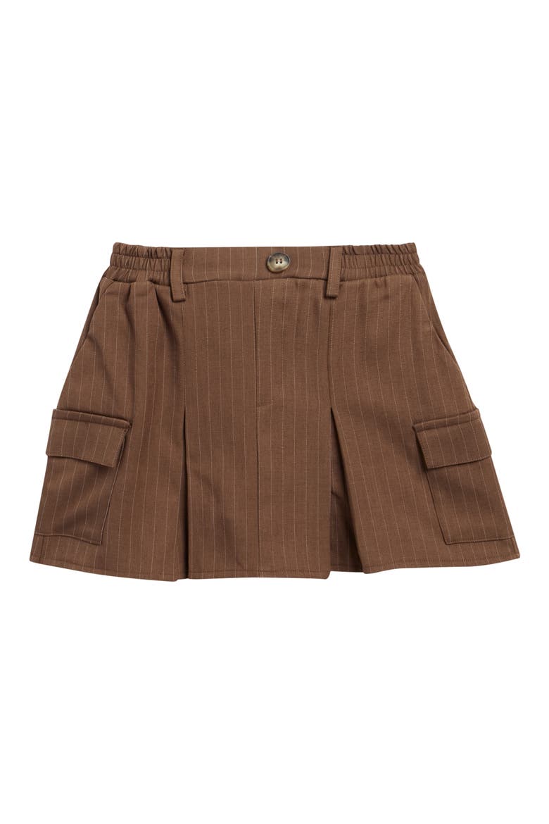 Kids' Pinstripe Cargo Miniskirt, Main, color, MOCHA