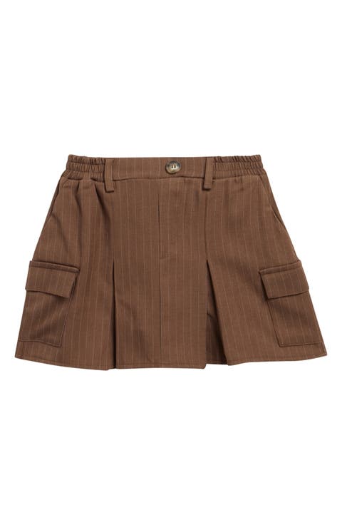 Kids' Pinstripe Cargo Miniskirt