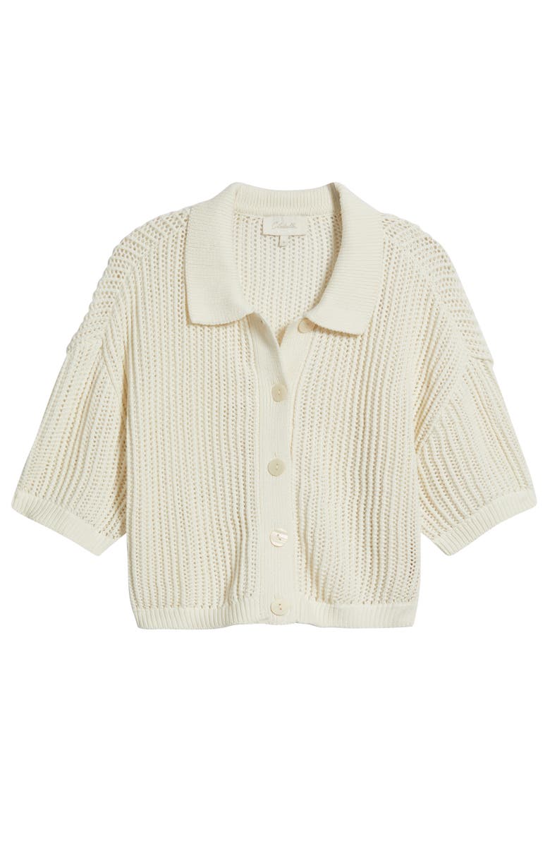 Cleobella Peri Open Stitch Organic Cotton Cardigan, Alternate, color, Ivory