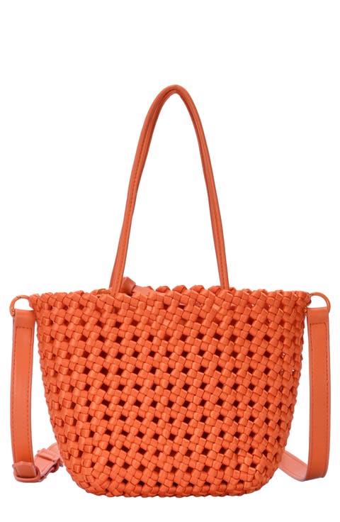 Open Weave Tote Bag with Zip Pouch