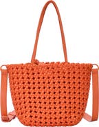 Madison West Open Weave Tote Bag with Zip Pouch