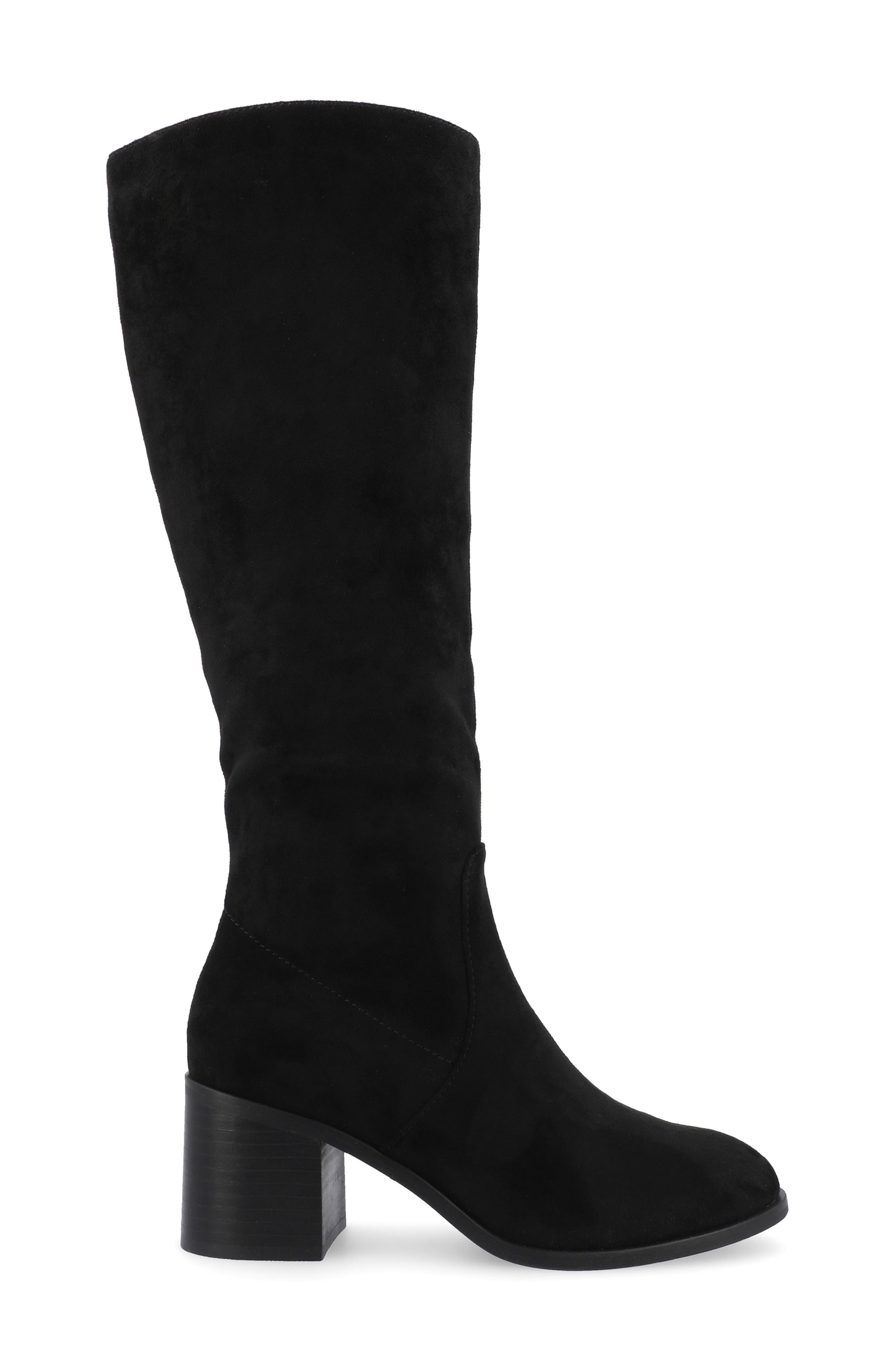 Journee Collection Romilly Block Heel Boot, Alternate, color, Black Suede