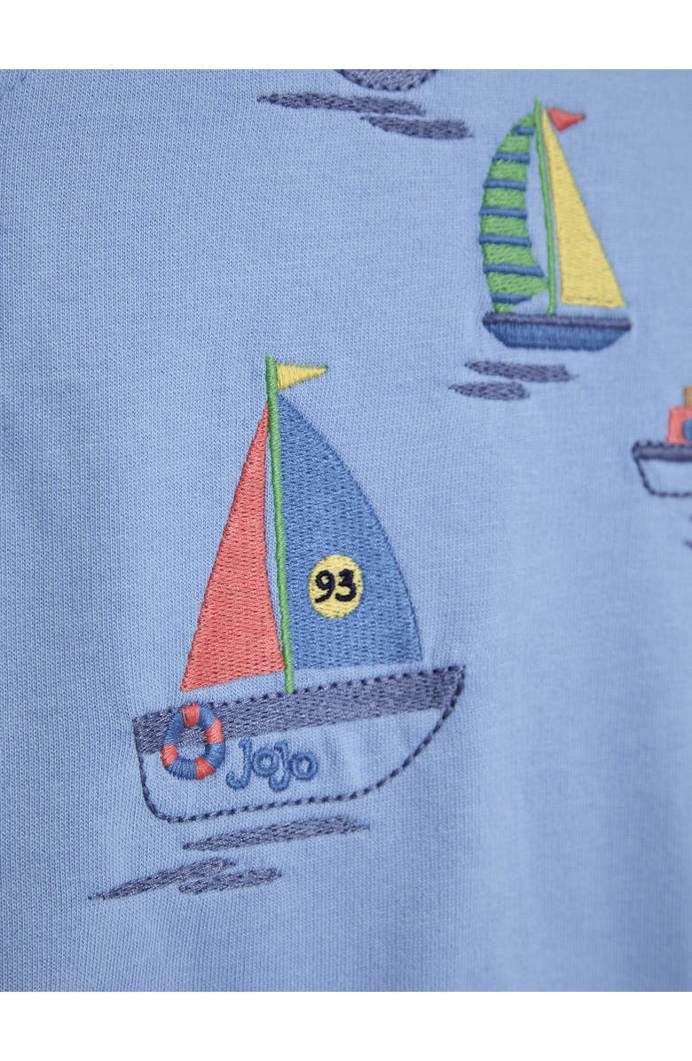 JOJO MAMAN BEBE Boat Appliqué Overalls & T-Shirt Set, Alternate, color, Blue