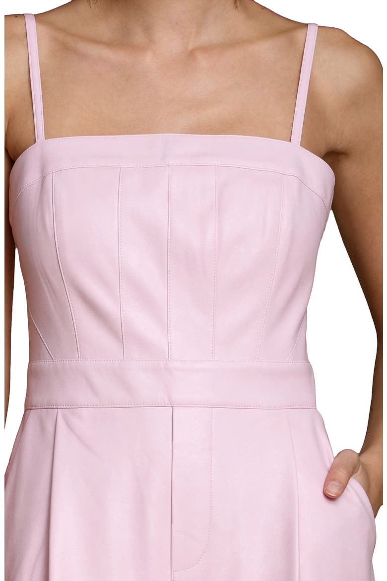 Wide Leg Faux Leather Jumpsuit, Alternate, color, PALE PINK