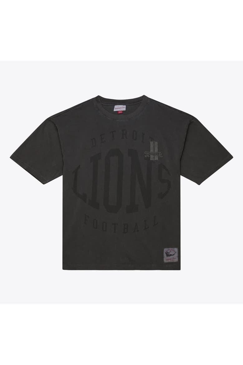 Men's Mitchell & Ness  Black Detroit Lions Downtown Collection Premium Vintage Logo T-Shirt, Main, color, Black