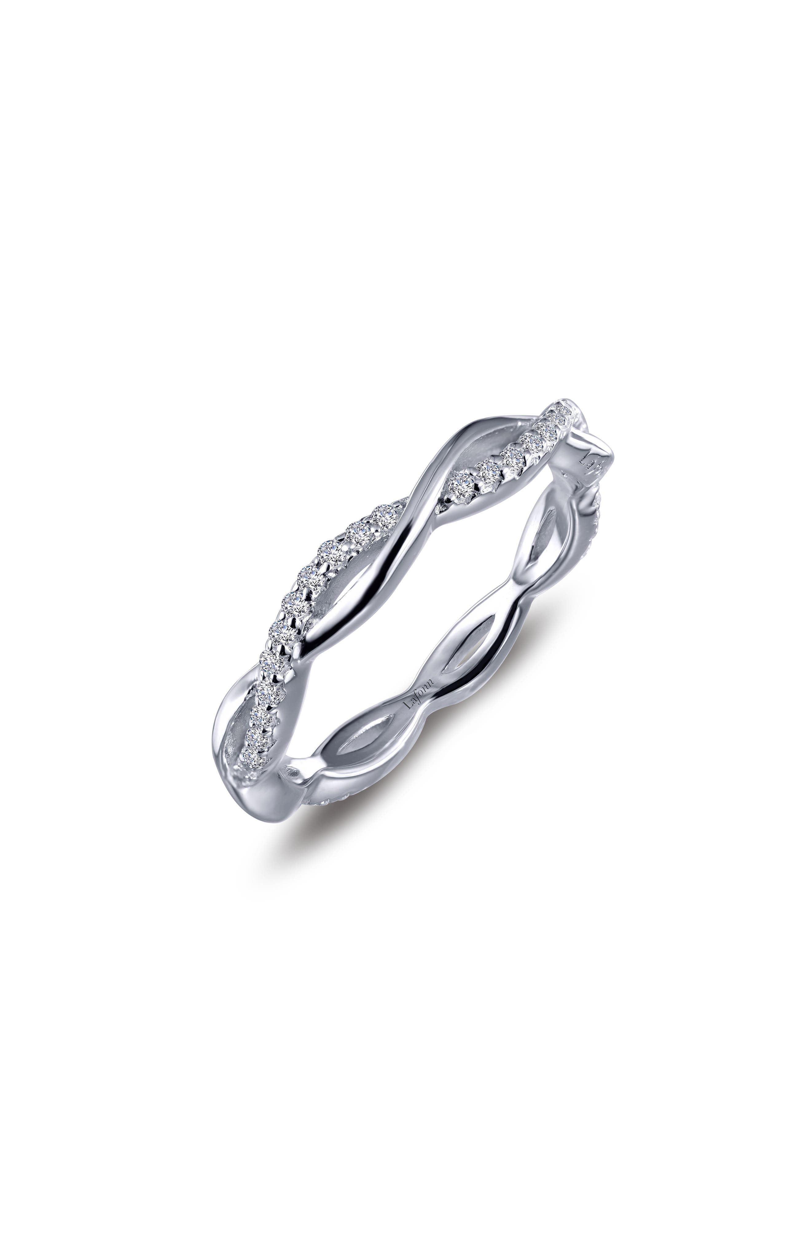 Pavé Simulated Diamond Twist Eternity Ring