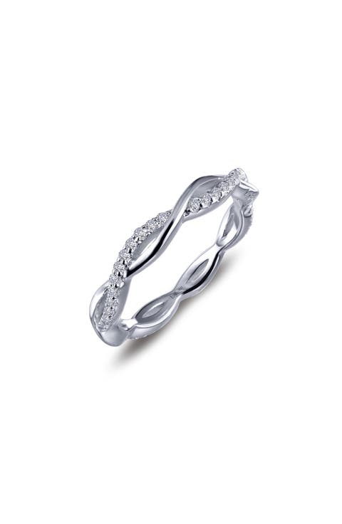 Pavé Simulated Diamond Twist Eternity Ring