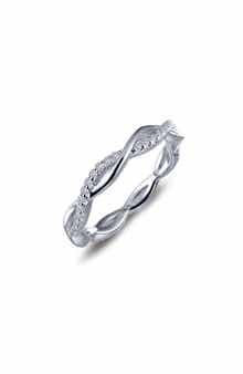 Pavé Simulated Diamond Twist Eternity Ring
