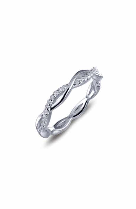 Pavé Simulated Diamond Twist Eternity Ring