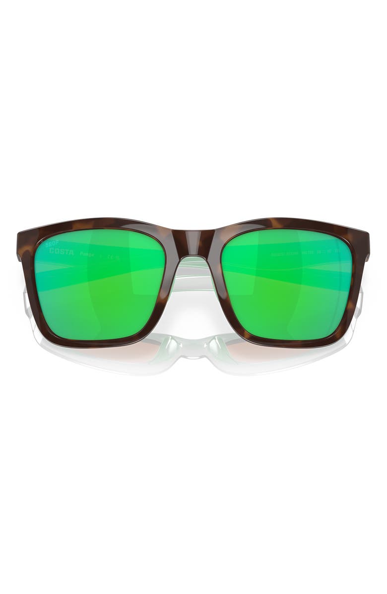 Costa Del Mar Panga 56mm Polarized Square Sunglasses, Alternate, color, Green Mirror