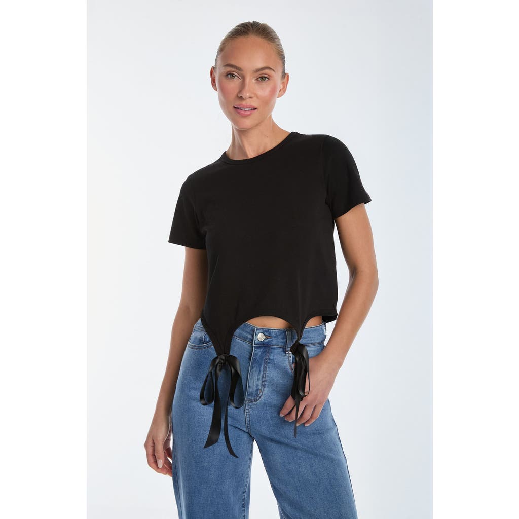 Shop Noli Yoga The Noli Shop Diana Bow T-shirt In Black