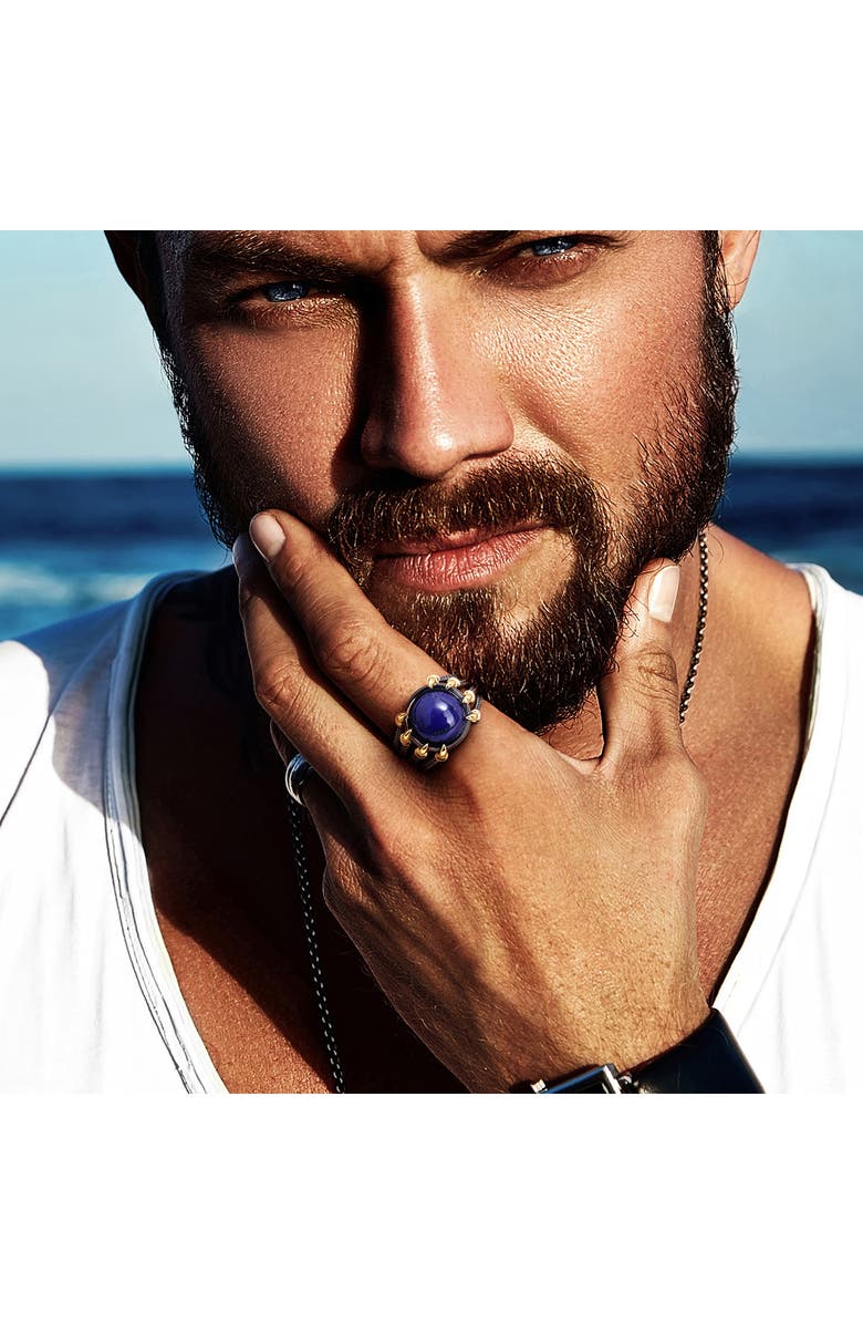 DELMAR Two-Tone Lapis Lazuli Gothic Ring, Alternate, color, Blue