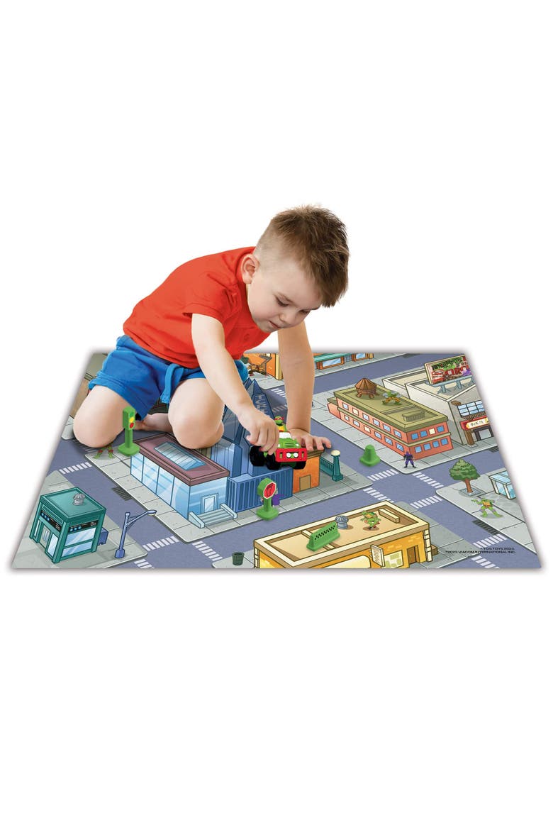 Deluxe Tmnt Floor Playmat & Toy Car, Alternate, color, Multicolored