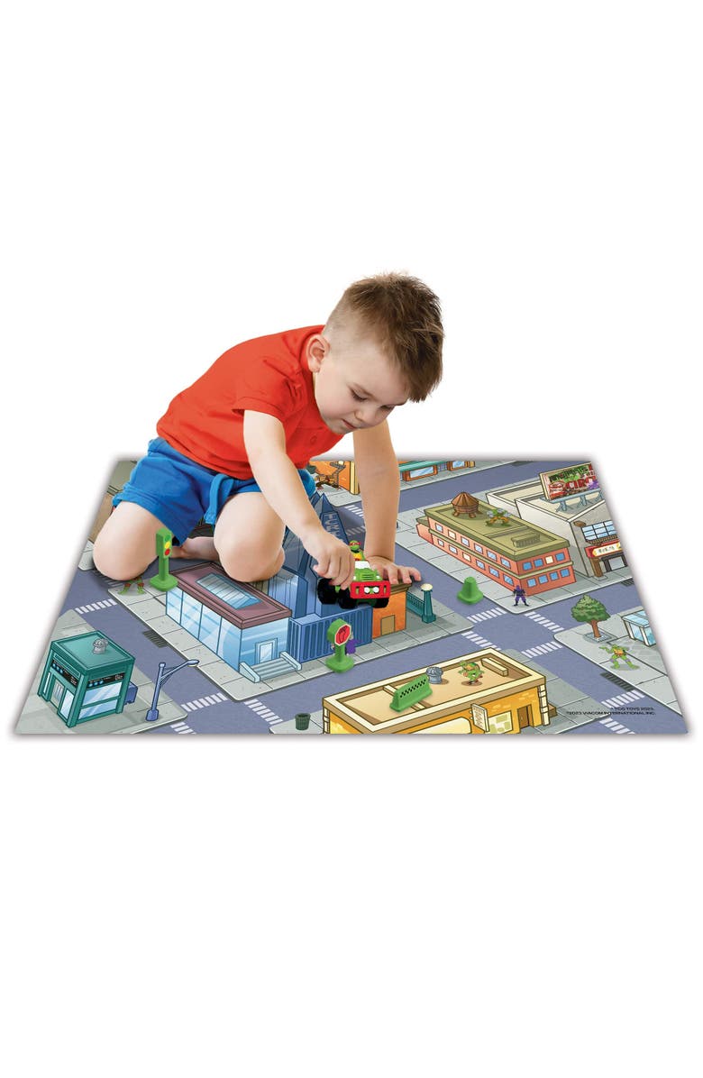 Imaginmat Deluxe Tmnt Floor Playmat & Toy Car, Alternate, color, Multicolored