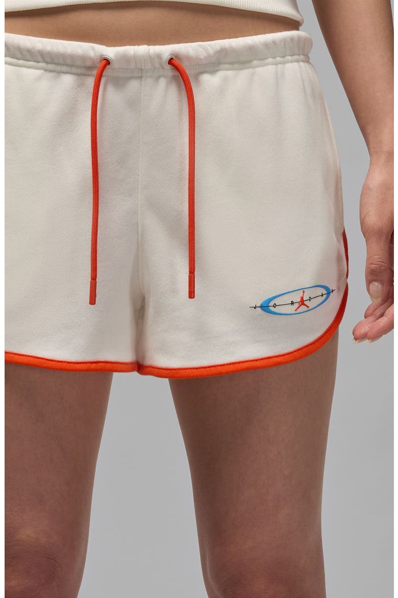 Brooklyn Graphic Fleece Shorts, Alternate, color, SAIL/ TEAM ORANGE/ BLACK