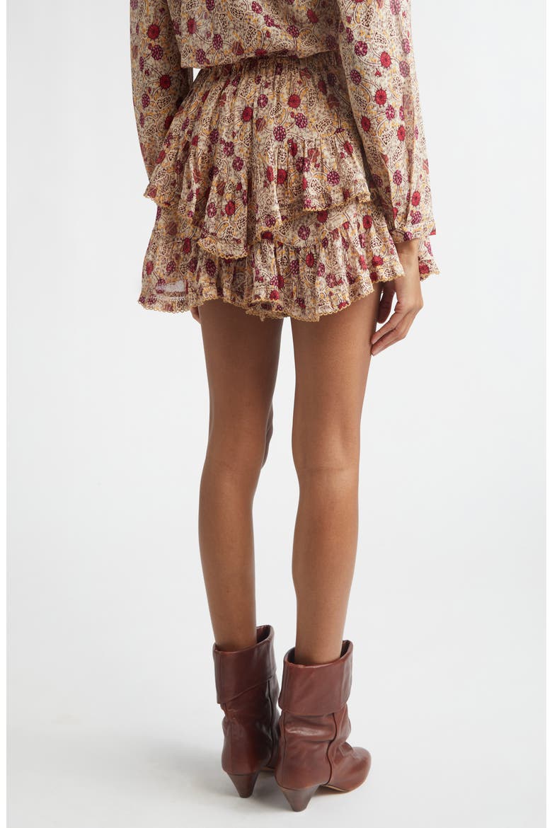 Jocadia Ruffle Cotton Miniskort, Alternate, color, ECRU/ RASPBERRY