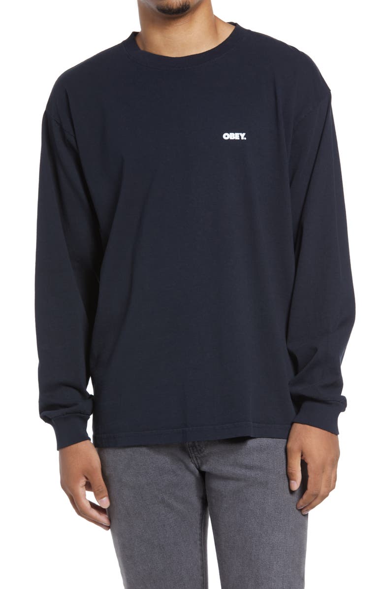 Obey Bold Logo Long Sleeve Graphic Tee, Main, color,