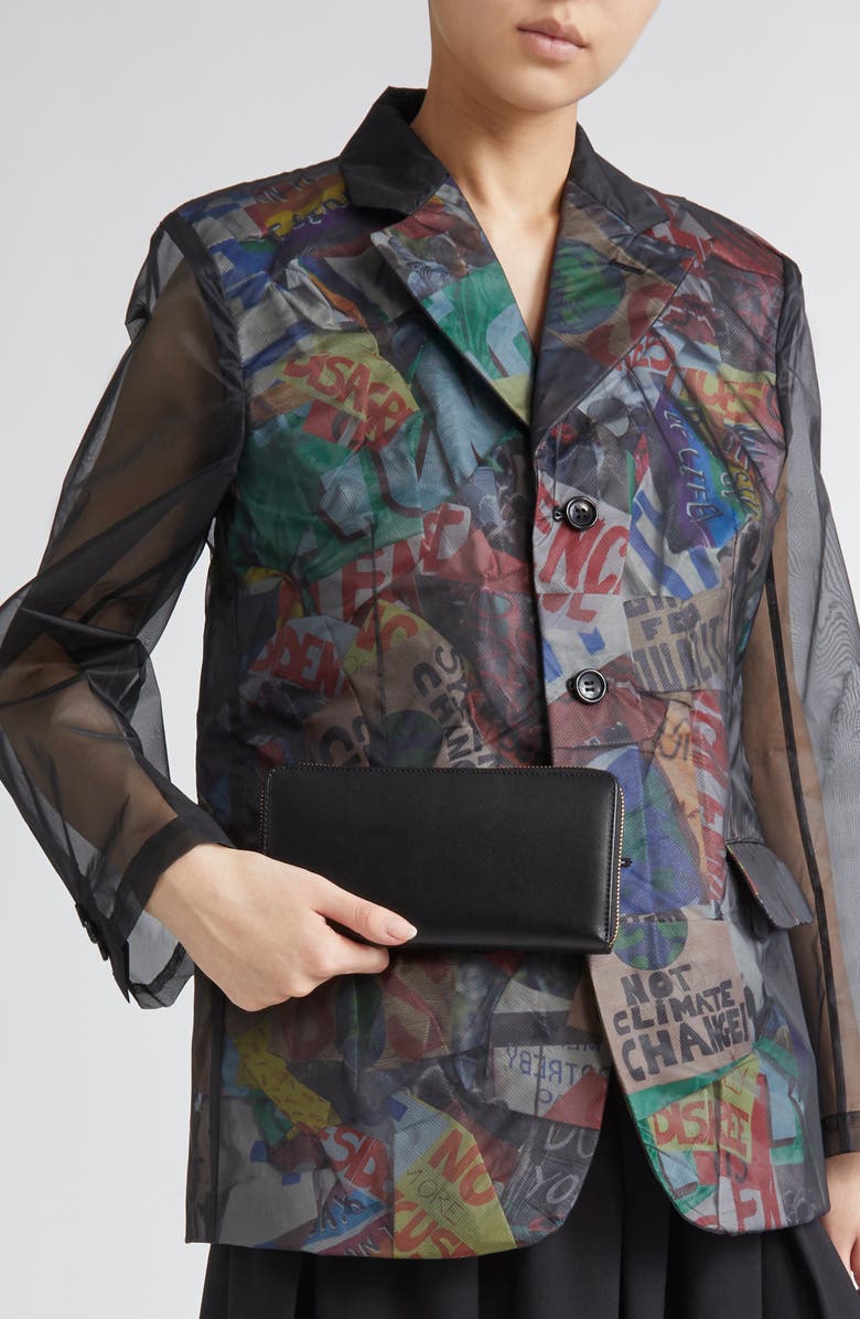 Comme des Garçons Wallets Classic Leather Zip Around Wallet, Alternate, color, Black