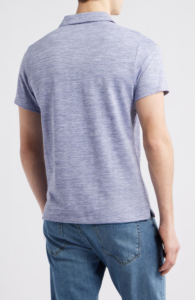 Robert Barakett Martel Slim Fit Herringbone Jacquard Johnny Collar Polo, Alternate, color, Lavender