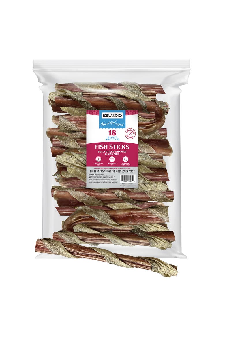Fish Sticks - Bully Stick Wrapped In Cod Skin - 18 Pack, 6 Inch, Alternate, color, Multicolored