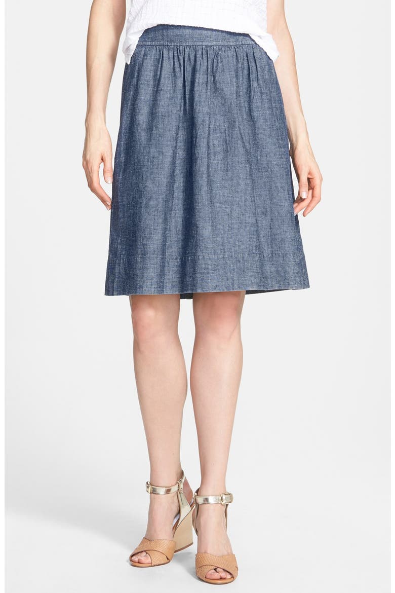 Hemp & Organic Cotton A-Line Skirt, Main, color, DENIM