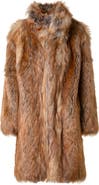 Akris punto Stand Collar Faux Fur Coat