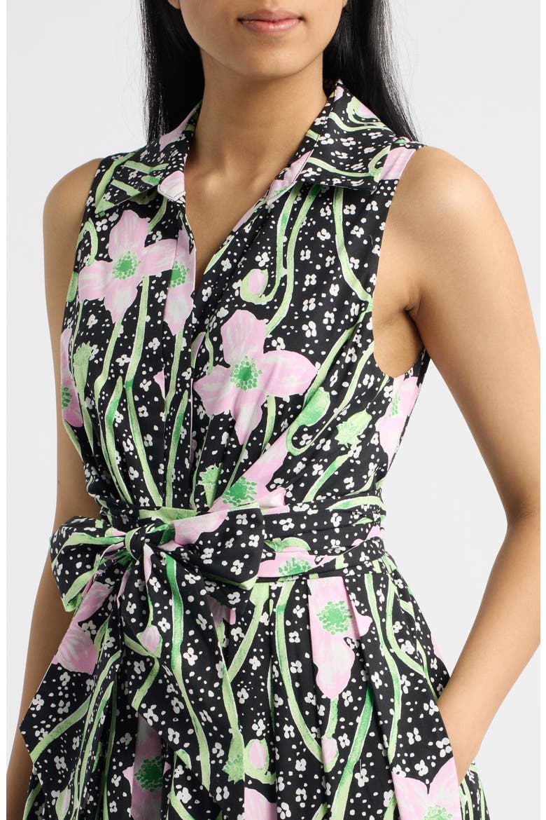 Marria Floral Print Sleeveless Dress, Alternate, color, ONYX BLUSHING BLOOMS