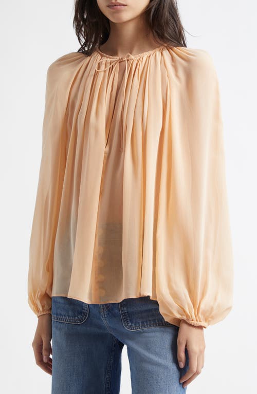 Ulla Johnson Safa Tie Neck Silk Top In Peony