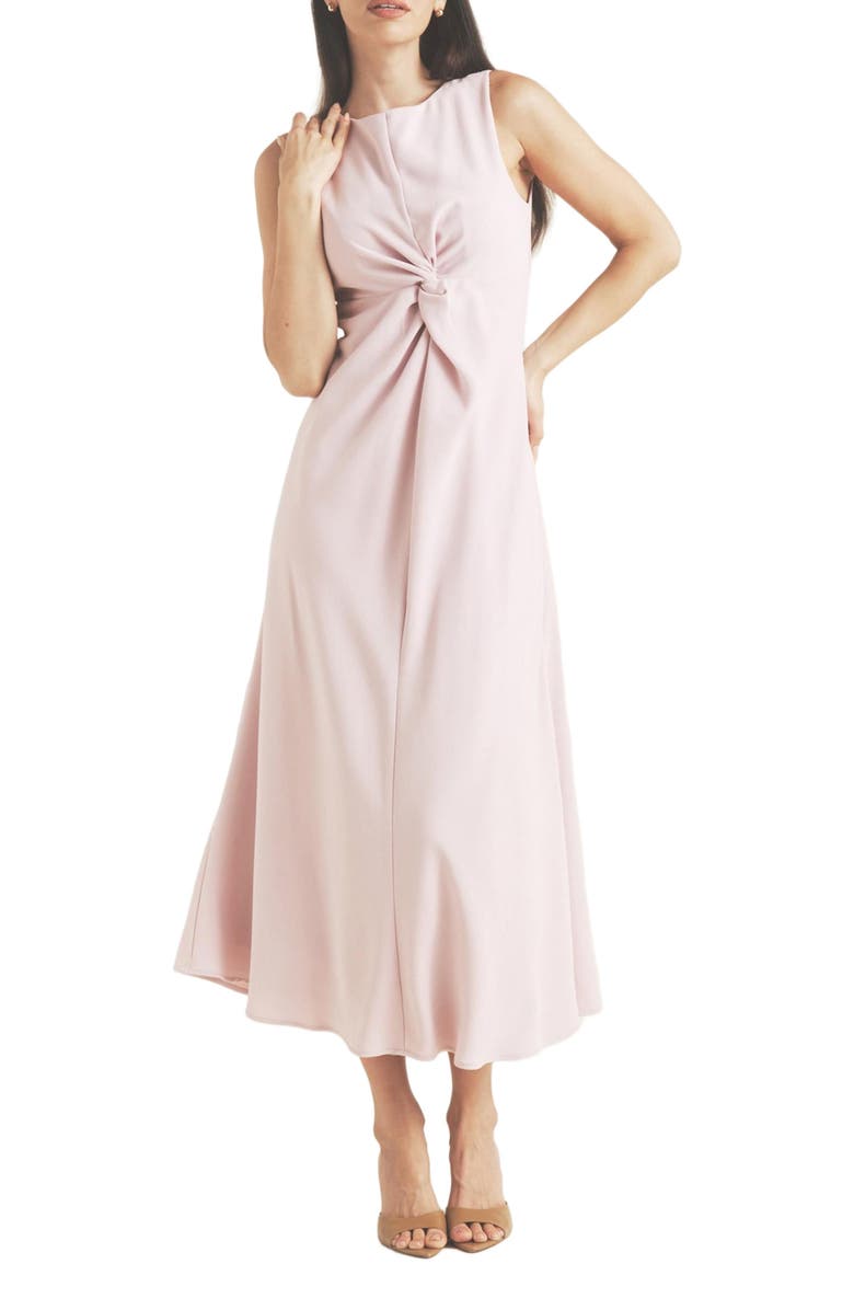 Six Stories Daphne Knot Detail Sleeveless Midi Dress, Alternate, color, Lilac