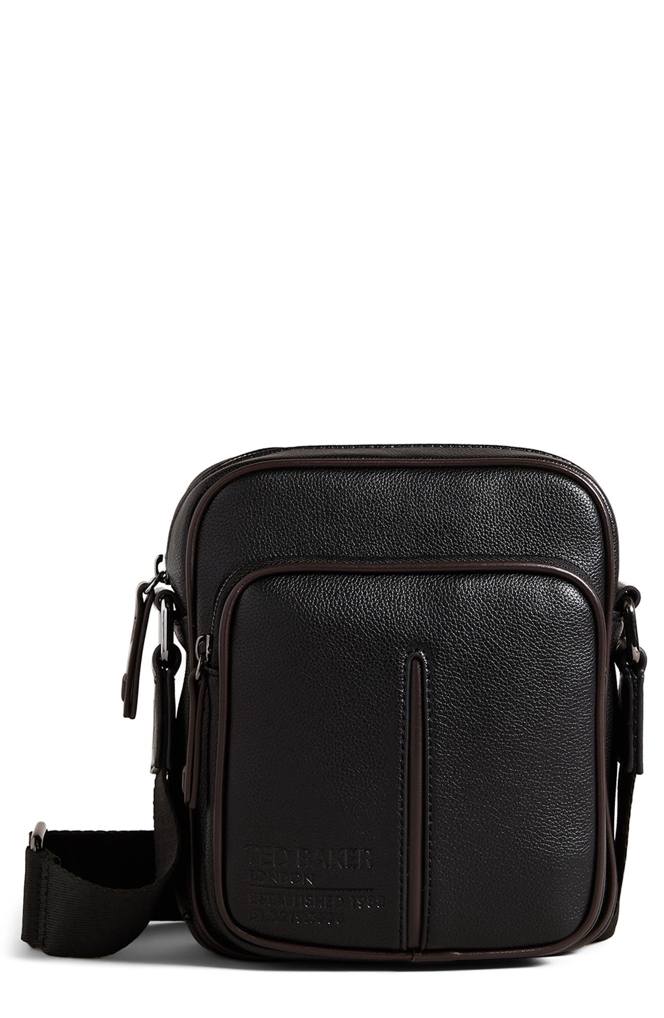 Ted Baker London Josher Faux Leather Flight Bag, Main, color, 