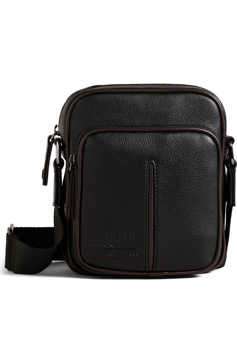 Ted Baker London Josher Faux Leather Flight Bag, Main, color,