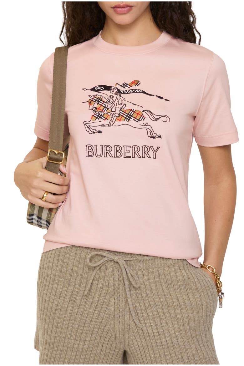 Knight Sketch Cotton T-shirt, Main, color, Bouquet pink