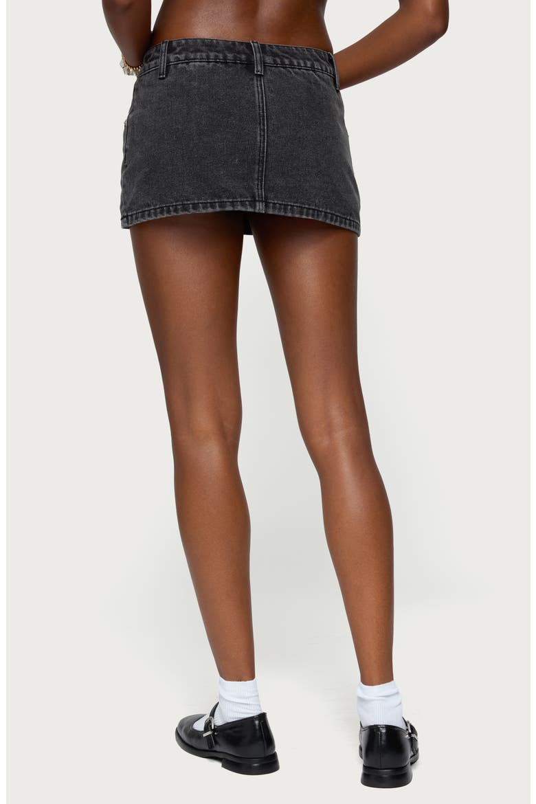 Camelia Low Rise Denim Miniskort, Alternate, color, BLACK
