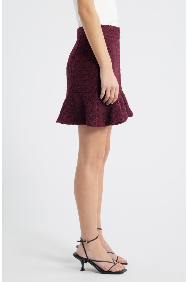 Bouclé Miniskirt, Alternate, color, RED