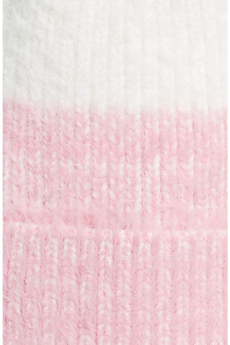 Colorblock Eyelash Beanie, Alternate, color, PINK- WHITE