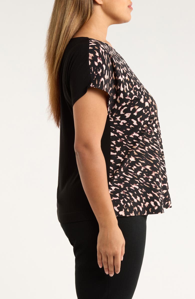 Anne Klein Abstract Print Knit Back Top, Alternate, color, Anne Black Multi