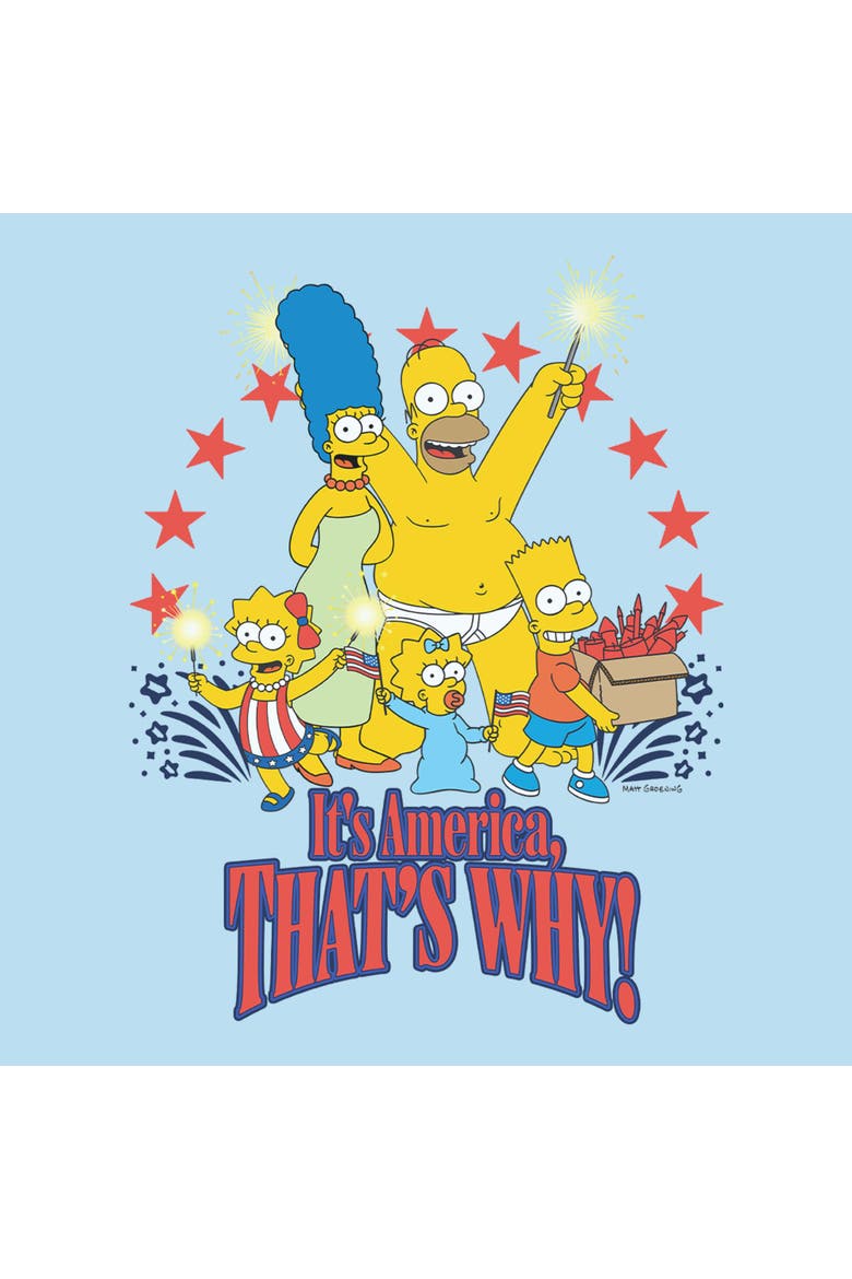 Men's The Simpsons It's Family That's Why  Graphic T-Shirt, Alternate, color, Light Blue
