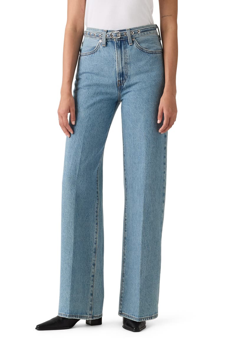 Ribcage Belted High Waist Wide Leg Jeans, Main, color, MULTIPLE OPTIONS