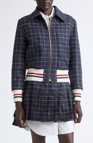 Thom Browne Windowpane Tweed Bomber Jacket