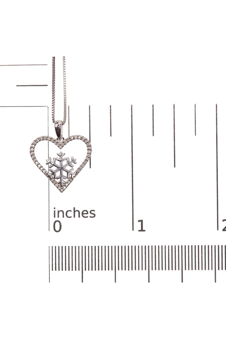 925 Sterling Silver 1/10ct TDW Diamond Heart Pendant Necklace 18", Alternate, color, Silver