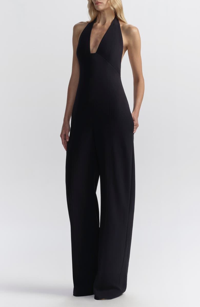 A.L.C. Eva Plunge Neck Halter Jumpsuit, Alternate, color, Evening Blue
